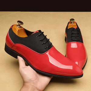 Logotipo personalizado hombres vestido Oxfords charol negro blanco charol Pu verano punta estrecha hombres boda fiesta Formal Zapatos de vestir - Product Image 2