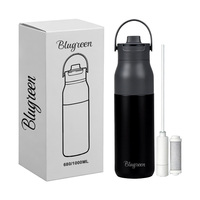 Bouteille d'eau en acier inoxydable à double paroi avec filtre, sans BPA, nouvelle arrivée, 680 ml/1000 ml, logo personnalisé de luxe