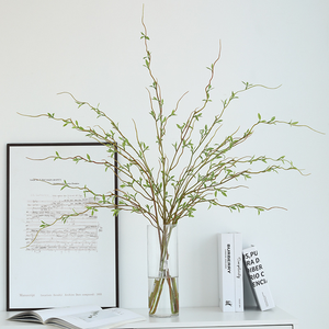 Chất Lượng Cao Nhân Tạo Cây Xanh Cây Liễu Bán Buôn Nhựa Và Lụa Màu Xanh Lá Cây Nụ Chi Nhánh Cho Văn Phòng Nhà Giáng Sinh Trang Trí - Product Image 3
