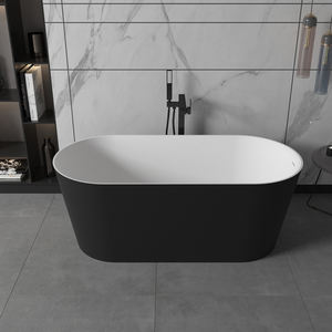 Acrylique moderne autoportant de 1.8m, nouvelle couleur noire, égouttoir en pierre artificielle pour les bains à remous d'hôtel - Product Image 5