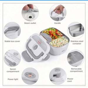 Boîte à lunch chauffante électrique portable Ama-zon Cooperate 12V/24V/110V/220V - Écologique, en acier inoxydable, pour le bureau et l'intérieur - Product Image 2