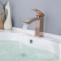 Robinet de lavabo de salle de bain moderne à poignée unique en laiton avec cartouche céramique, finition nickel brossé, ABS, fournisseur d'usine
