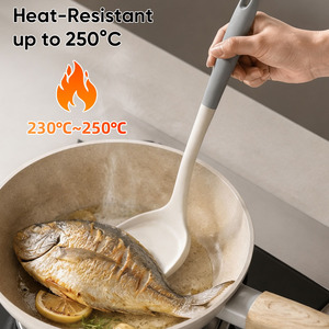 Juego de utensilios de cocina de silicona, espátula, cuchara y volteador con orificios, antiadherentes, de grado alimenticio, resistentes al calor 230°C ° C para Cocina Comercial y Hogar - Product Image 4