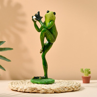 Figurines de grenouilles de yoga en résine créative, mascotte de collection, petite grenouille amusante, décoration d'étagères, de table et de bureau, statue de grenouille en position de yoga