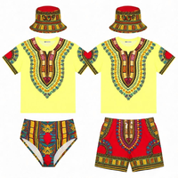 Conjunto de 3 piezas a juego para parejas con estampado Dashiki para el Carnaval Caribeño de lunes, disfraz de Jouvert, marca privada, ropa de baño para fiesta en Miami