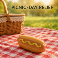 Jouet Squishy Hot Dog Doux en Mousse à Remontée Lente, Texture Saucisse et Moutarde, à Presser et Libérer, pour la Main et le Bureau