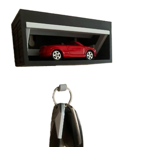 Organisateur de clés mural carré en PLA imprimé en 3D, modèle de cadre de voiture moderne, porte-clés pour salon - Product Image 1