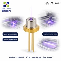Diode laser violette 405 nm 350 mW GH0631IB2GC semi-conducteur TO-18 5,6 mm pour le durcissement UV, les applications médicales et scientifiques