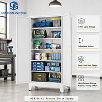 En stock, armoire de rangement moderne en acier compacte et durable avec étagères réglables pour le salon, organisation des bagages