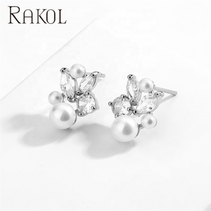 Rakol ต่างหูไข่มุกชุบทอง, ต่างหูแฟชั่น2025ของผู้หญิง EP5566 - Product Image 5