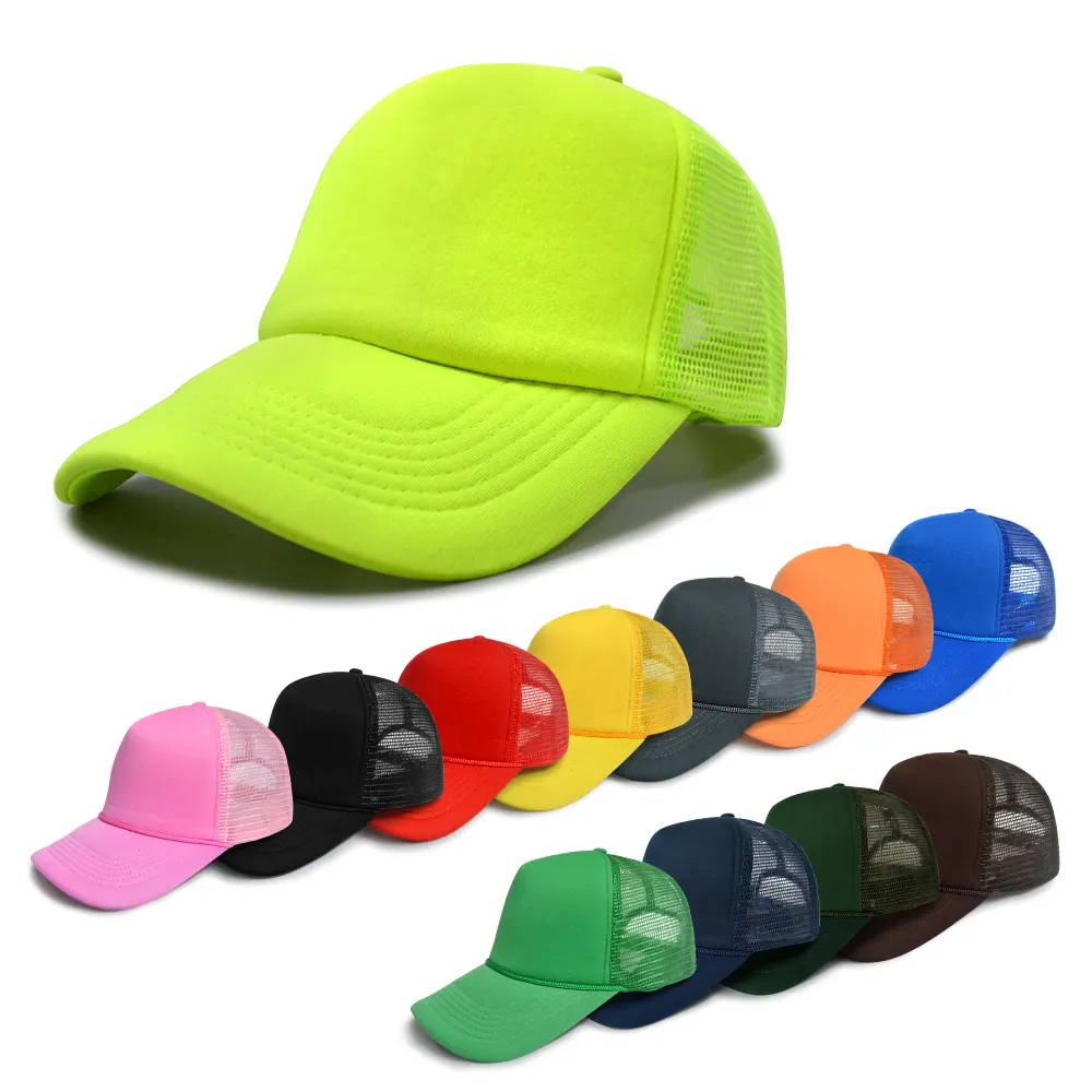 Di alta qualità a 5 pannelli semplice cappello da camionista personalizzato in maglia di schiuma vuota cappelli da camionista cappelli promozionali sport miei cappelli