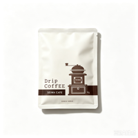 Sacs d'emballage personnalisés imprimés avec fermeture à trois côtés, doublés de film, thermoscellables, pour grains de café et café moulu