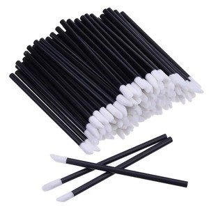 Disposable Black Flocking Nylon Lip Brush Single Makeup Stick for Lip Gloss Application Beauty Use - Product Image 1