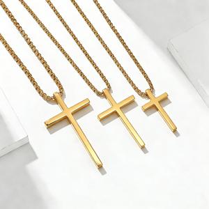 Unisex Titanium Steel Cross <b>Necklace</b> Minimalist Design For Couples Gift From Dongguan - Product Image 1