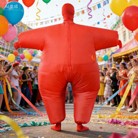 Costume gonflable pour adulte en forme de poisson rouge et blanc, convient aux personnes de 1,5 à 2 m. Idéal pour Noël, le cosplay, les fêtes, les spectacles sur scène et les bals masqués