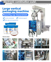 Machine voor het wegen, verpakken en doseren van gehakt, rijst, bonen, snoep, noten, zaden, knapperige rijst, gedroogd fruit, visvoer, snacks en hardware.