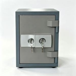 Gray <b>Fireproof</b> <b>Document</b> Safe <b>Box</b> Two Key Lock Steel Safe Cabinet <b>for</b> Home Office Hotel - Product Image 1