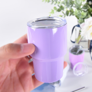 Biểu Tượng Tùy Chỉnh Tái Sử Dụng Đầy Màu Sắc Phát Sáng 2Oz Nhỏ Chai Nước Mini Thép Không Gỉ Kim Loại Bắn Rượu Vang Cốc Cốc Với Xử Lý Nắp - Product Image 3