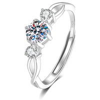Bagues de couple tressées pour elle et lui en argent sterling 925 avec moissanite couleur D VVS1, trois pierres assorties, pour la promesse et le quotidien, bijoux fins