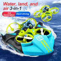 Bateau télécommandé 3 en 1, drones amphibes, mini bateau télécommandé pour enfants, jouet cadeau
