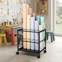 Support de rangement mobile sur mesure pour plans et affiches, 20 emplacements, en métal, pour œuvres d'art et plans