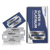 Lames de rasoir en acier inoxydable à double tranchant, revêtement platine, 10 lames/petit paquet, carton suspendu