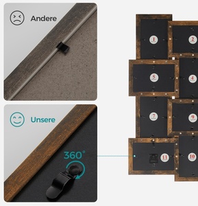 Cornice <span class=keywords><strong>da</strong></span> <span class=keywords><strong>Parete</strong></span> Artigianale in Legno Massello per Collage Multi-Foto, 12 Pezzi 4x6 - Product Image 5