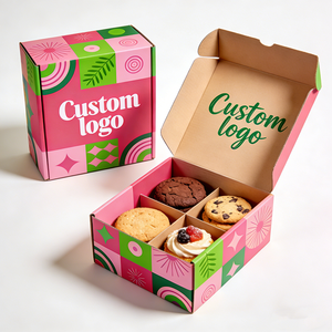 Boîte à dégustation personnalisée en kraft, emballage cadeau pour desserts, boulangerie, nourriture, collection de collations haut de gamme, boîtes de friandises, emballage de boîte à gaufres - Product Image 5