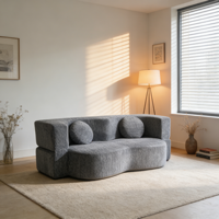Canapé sectionnel moderne ODM en lin bleu marine, rembourré, anti-acariens, ensemble de 12 pièces, personnalisé pour hôtels de charme, villas et chambres d'hôtes
