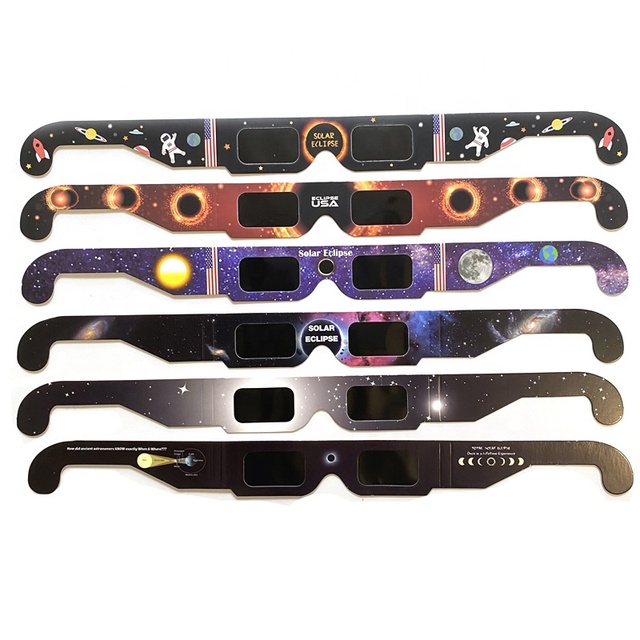 April 8 2024 ISO Certified Solar Eclipse Glasses Customized Design Eclipse Viewing 3D Paper Glasses