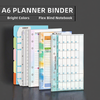 Wenshun A6 hebdomadaire mensuel planificateur classeur 6 trous papier à feuilles mobiles coloré spirale étudiant cahier avec 6 tailles pour cadeau de bureau