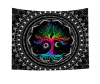 Tapisserie murale Mandala en polyester, décoration murale, impression HD, résistante à la décoloration, vente en gros, lavage à la main, style bohème