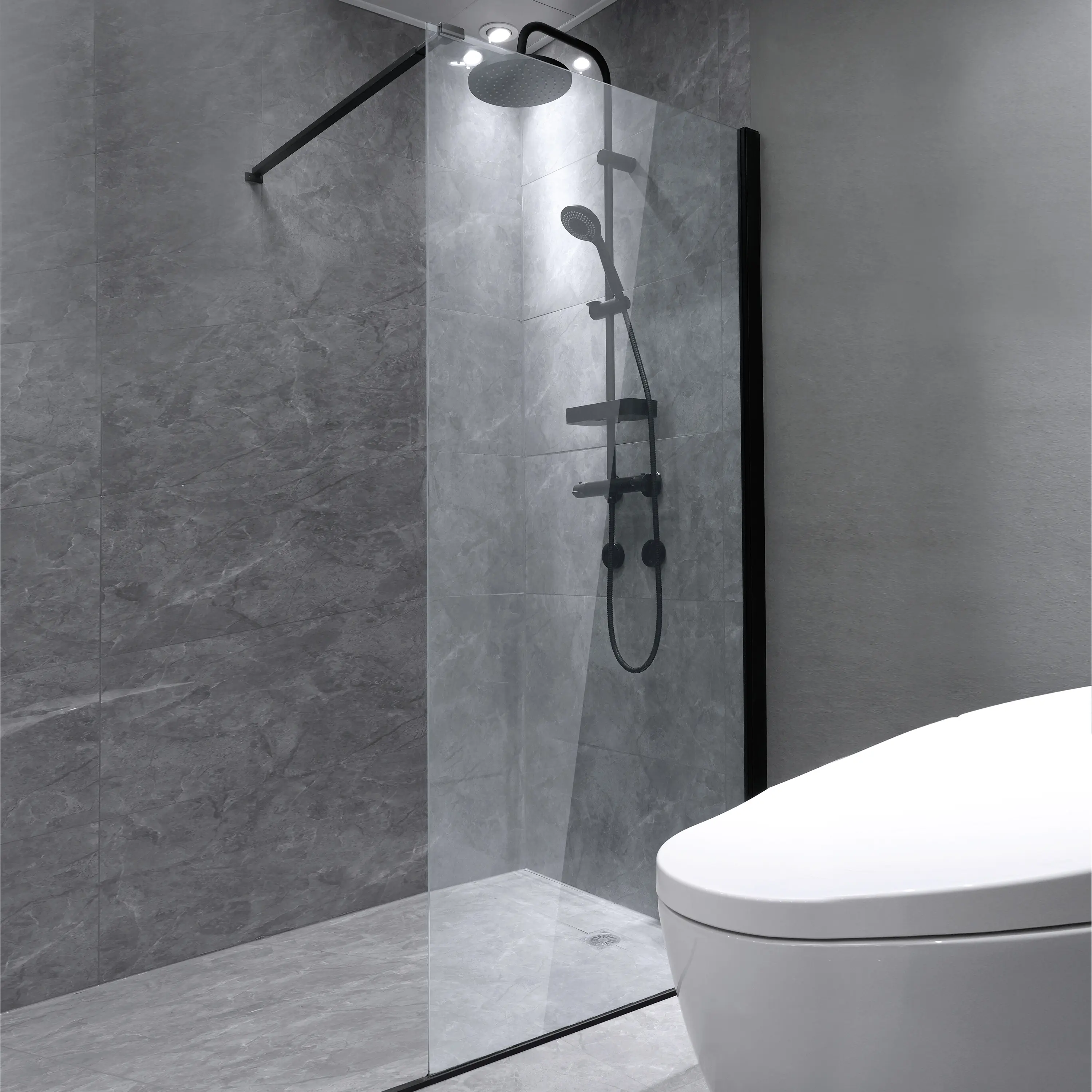 Duşakabin yılında özelleştirilmiş ayarlanabilir yürüyüş 6mm temperli şeffaf cam duş kapısı banyo cam duşakabin yılında yürümek