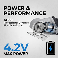 Ciseaux électriques sans fil industriels 4,2 V, coupeur rotatif professionnel haute performance certifié CE pour le textile