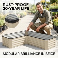 Bac à légumes surélevé modulaire en métal, formes multiples, structure sécurisée, parois métalliques robustes, hauteur ergonomique pour la plantation, jardinière d'extérieur