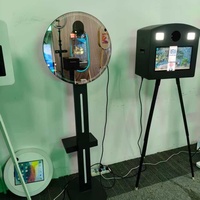 Cabina de Fotos 360° con Pantalla Táctil, Conexión Bluetooth y Wi-Fi, Impresión Instantánea, Portátil, para 15 Personas, Compatible con Smartphones