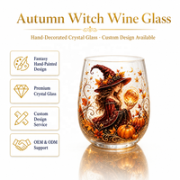 Orbe doré en verre cristal en forme de citrouille, thème sorcière, récolte d'automne, fait main et décoré, pour table de cuisine, de café et de petit-déjeuner
