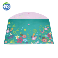 Pochette de classement A4 transparente en PVC/PP étanche avec bouton-pression pour documents scolaires