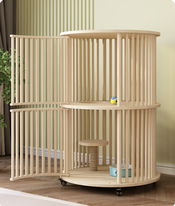 Nouveauté Cage pour chat en bois massif Villa ronde pour chat Cage pour chat à plusieurs niveaux Maison pour chat adulte <span class=keywords><strong>Lit</strong></span> pour chat extra large - Product Image 2