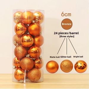 ของตกแต่งงานปาร์ตี้ปีใหม่ กล่อง 1 กล่อง บรรจุลูกบอลคริสต์มาส 24 ลูก ขนาด 4 ซม. 6 ซม. ของประดับต้นคริสต์มาส ของตกแต่งบ้าน จี้ห้อยคริสต์มาส ลูกบอลคริสต์มาส - Product Image 3