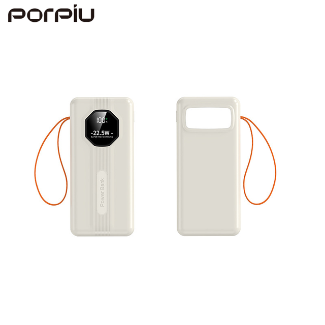 PORPIU New LED Digital Display 30000mah Power Bank Large Capacity Outdoor Camping PD22.5W Super Fast Charging Micro USB for