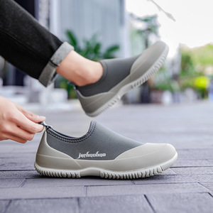 Bottes de pluie basses en néoprène pour hommes à bout rond, imperméables, antidérapantes, pour activités aquatiques en extérieur, utilisables toutes saisons - Product Image 3
