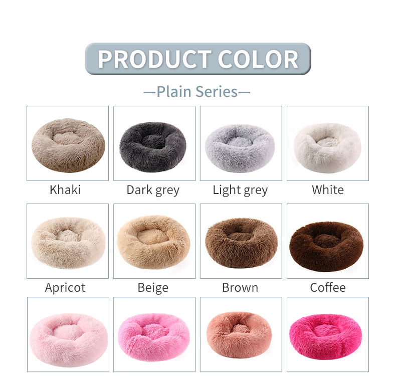 Dropshipping Fluffy Round Calming Bed Waterproof Pet Bed Dog Bed