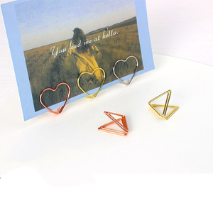 JH Giá Đựng Ảnh Trang Trí Để Bàn Sáng Tạo Kẹp Giấy Ghi Nhớ Kim Loại Hình Tam Giác Kẹp Giấy Hình Trái Tim - Product Image 3