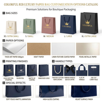 Sac de shopping en papier personnalisé de luxe avec logo, estampé à chaud argenté, pour vêtements de marque haut de gamme et boutiques