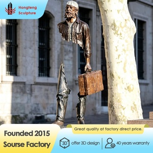 Statua Scultura del Viaggiatore in Bronzo <span class=keywords><strong>Bruno</strong></span>, Design Moderno Stile Astratto, Traforata, per Decorazione Paesaggistica Esterna - Product Image 6