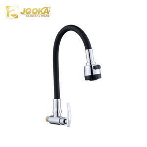 Grifo de Cocina Moderno de Pared, Diseño de Tubo Negro Cromado, Monomando, Cuerpo de Zinc, Torneira De Cozinha - Product Image 1