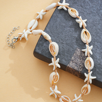 Collier en chaîne de corde avec logo personnalisé en forme d'étoile de mer et de coquillage, plaqué or, anti-allergie, cadeau pour les fashionistas de la rue