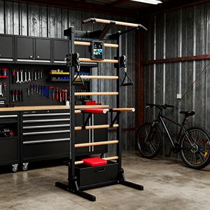 Paquete Completo de Escalera Sueca con Barras, Colchoneta, Correas y Guía de Entrenamiento para Gimnasio en Casa - Product Image 4