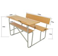Ensemble de bureau et chaise d'écolier moderne en métal, facile à nettoyer, réglable, avec 2 tiroirs, bureau d'étude personnalisé pour utilisation en classe